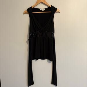 Y2K Whimsygoth Women's Sinch Tie Waist Tank Sequin Glam Size Medium